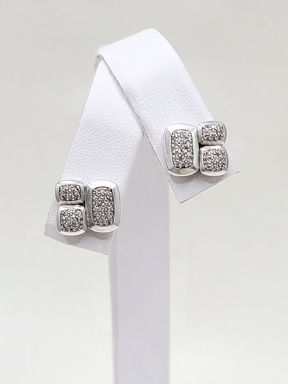 David Yurman Confetti Earrings w/ Pavé White Diamonds - RARE